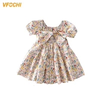 vfochi 2021 new girl dress summer girls clothes floral print backless kids beach dresses for girl fashion girl party dress