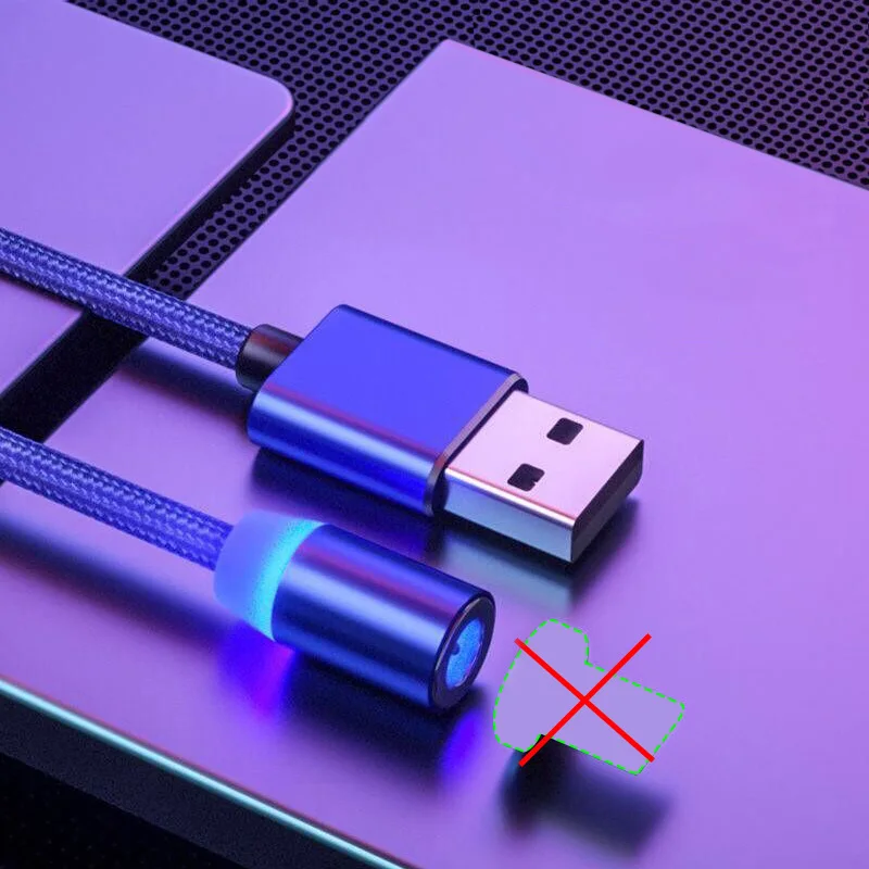 Blue Cable Магнитный usb-кабель Олаф, Кабель Microusb для быстрой зарядки, кабель USB типа C, магнитный кабель для зарядки и передачи данных, кабель Micro usb для мобильных телефонов, кабель USB - Цвет: Blue Cable