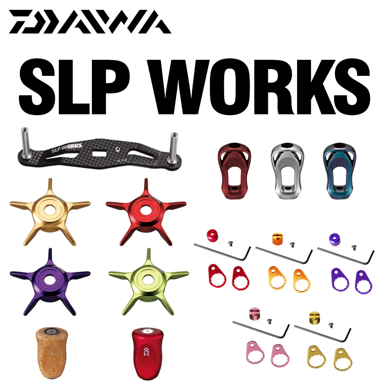 

Original Japan DAIWA SLP WORKS Fishing Accessories Carbon Handle Cork/I ZAION 2 Type Konb SCL MC Star Drag Fishing Tackle Parts