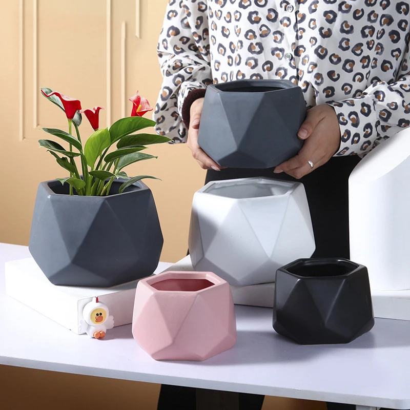 Nordic Ins Ceramic Pots Multi-meat Green Luo Hydroponic Bonsai European Creative Small Flower Pot Ceramic Wholesaleå