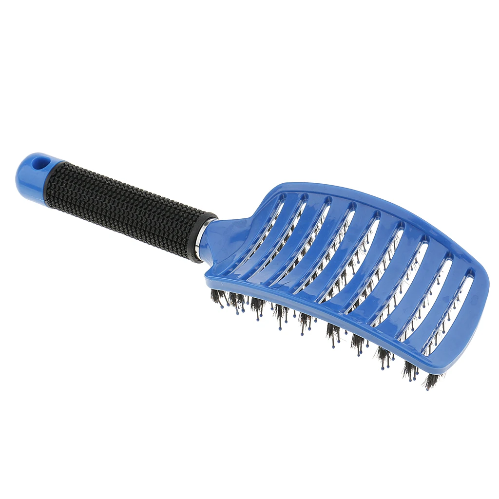 

Detangling Paddle Hair Brush Curved Soft Nylon Bristle Pins Hair Comb Random