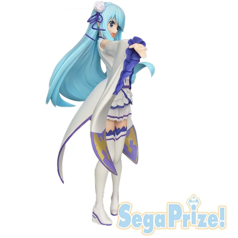 Оригинальная аниме Sega LPM KonoSuba с Re: Zero Aqua Cos Emilia ПВХ фигурка милая для девочек модель