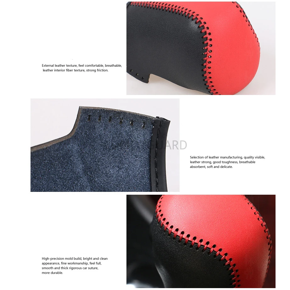 

Genuine Leather Gear Shift Knob Cover FOR Mazda 3 Axela Atenza CX-5 CX-3 Gears Sets Handbrake Sleeve