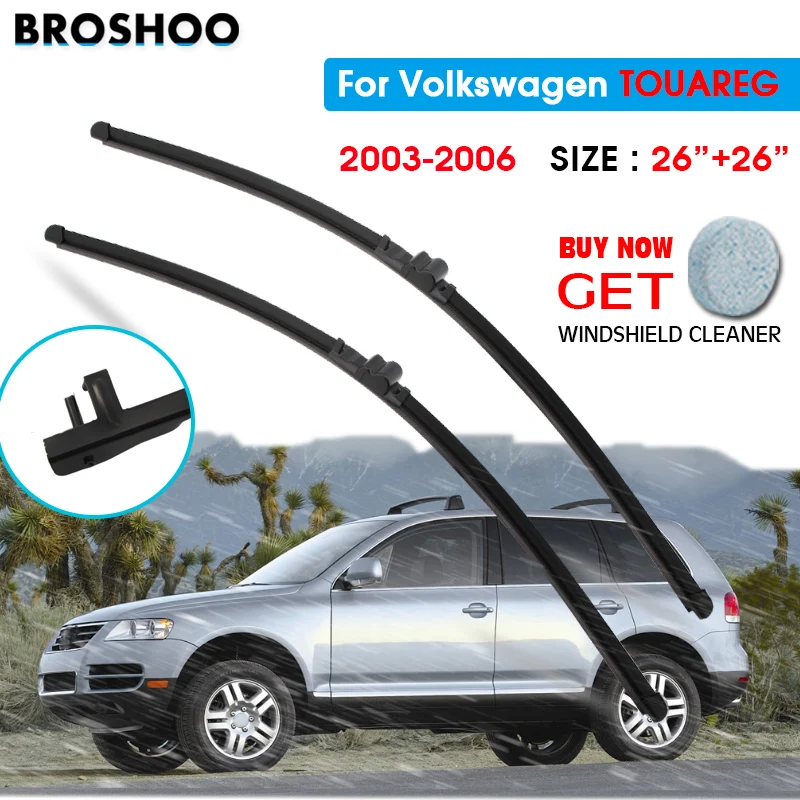 

Car Wiper Blade For Volkswagen TOUAREG 26"+26" 2003-2006 Auto Windscreen Windshield Wipers Blades Window Wash Side Pin