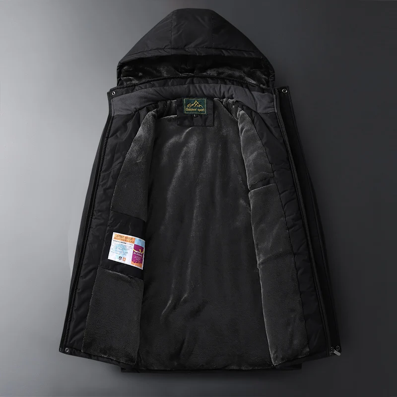 Men's Large Size Jacket Winter 2021 Outerwear Oversize Coat Fleece Down Warm Parka Male 9XL Big 8XL Hooded Waterproof Jacket Men