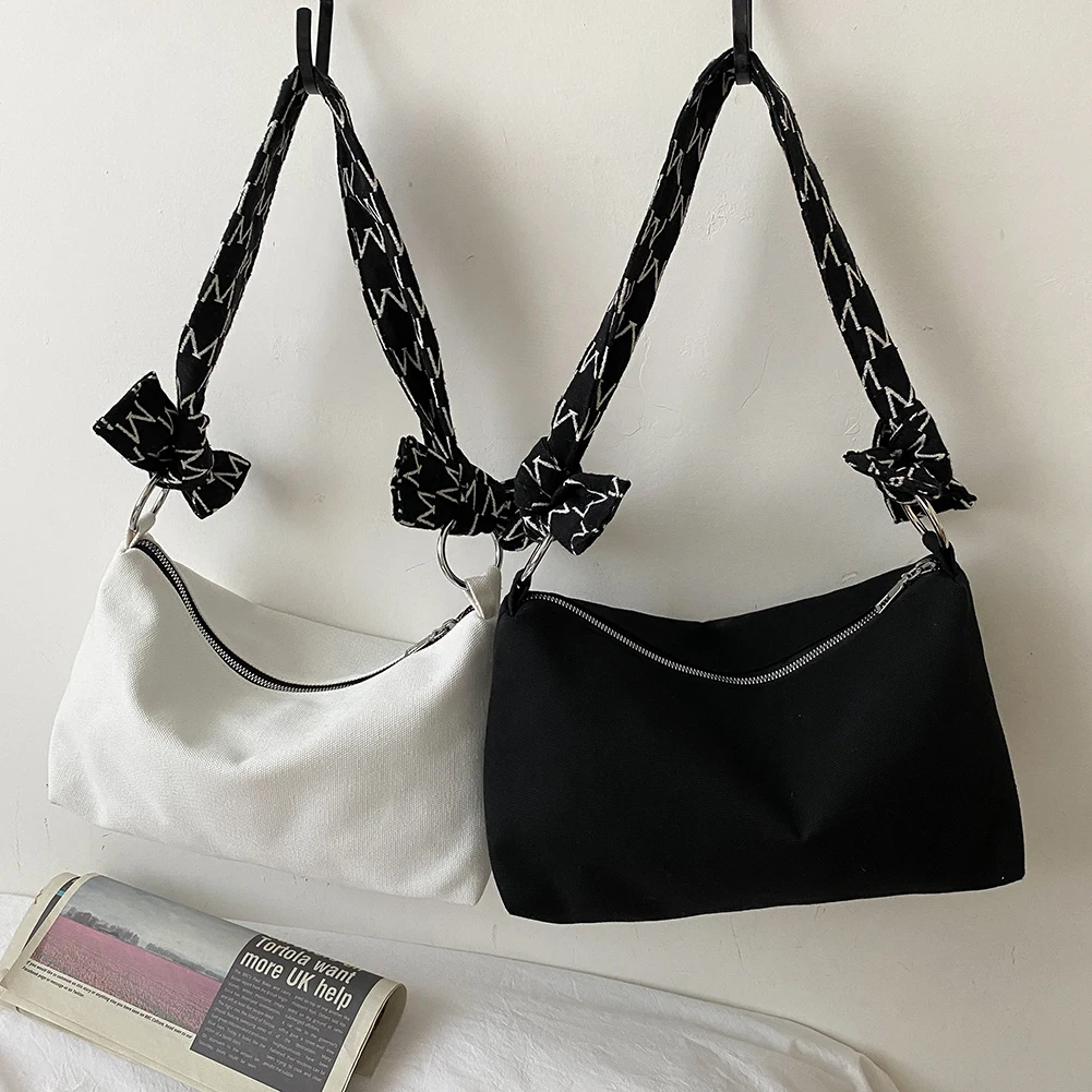 

Simply Crossbody Bags Canvas Soft Bags Underarm Shoulder Top-handle Bag Lady Chain Travel Small Handbags for Women 2020