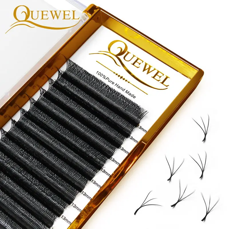 Quewel W Shape Индивидуальные объемные ресницы Style двойные накладные C/D Curl Новые