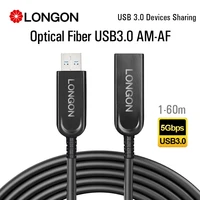 longon usb3 0 male to female optical fiber extension cable 5gbps 5m 10m 15m 50m for usb kvm extension remote desktop usb camera