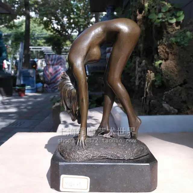 Медная скульптура статуя искусство женское украшение для дома отель клуб Мягкая