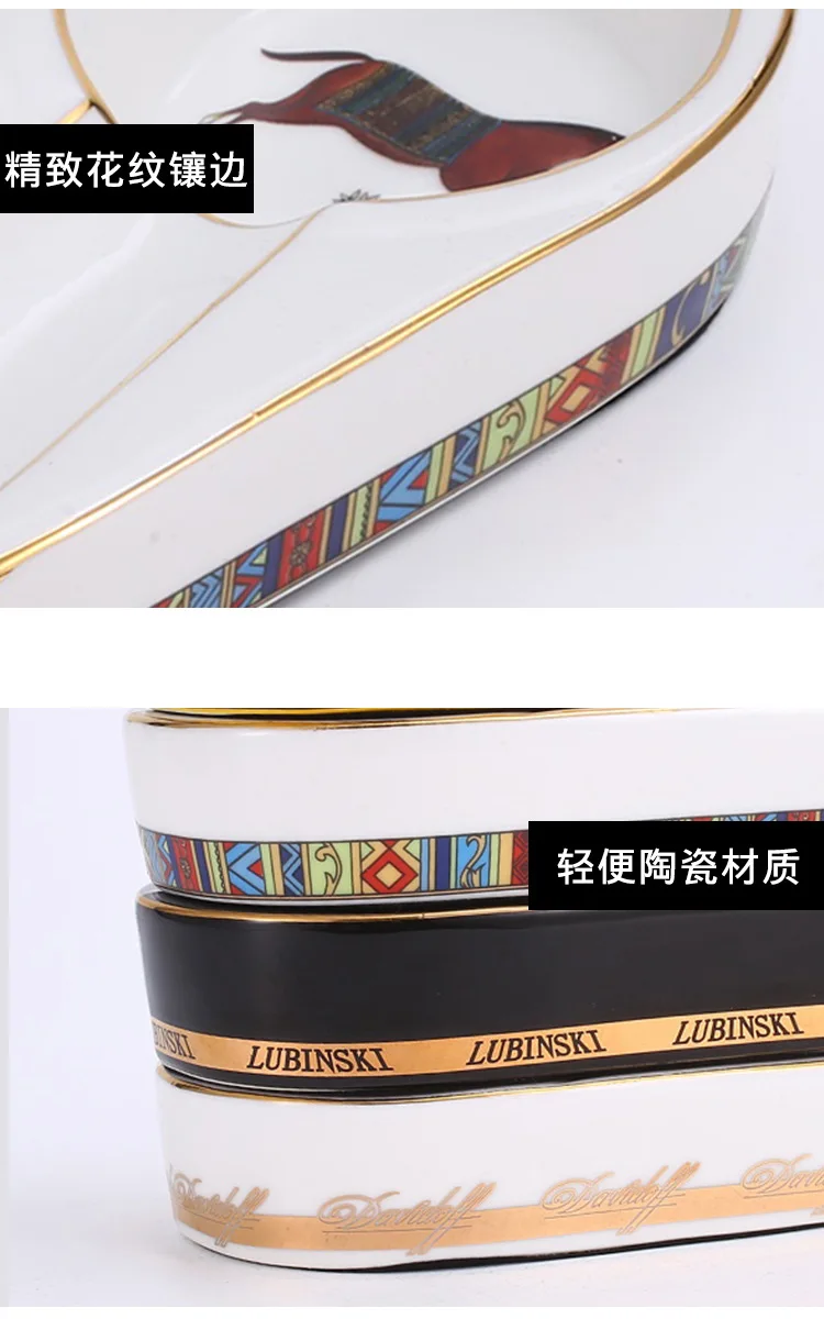 

Ceramic Cigar Ashtray Portable Ashtray For COHIBA Cigar Single Cigar Holder Round Ash Slot Cigarette Ashtray Travel Ashtray