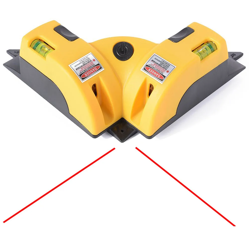 

Right Angle 90 Degree Laser Level Two Bubble-Level Ground Wire Instrument Woodworking Tool with Fine Tuning Function