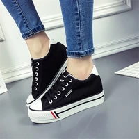 hidden heels sneakers platform white chunky trainers canvas shoes women trainers shoes new fashion girl wedge sneakers woman
