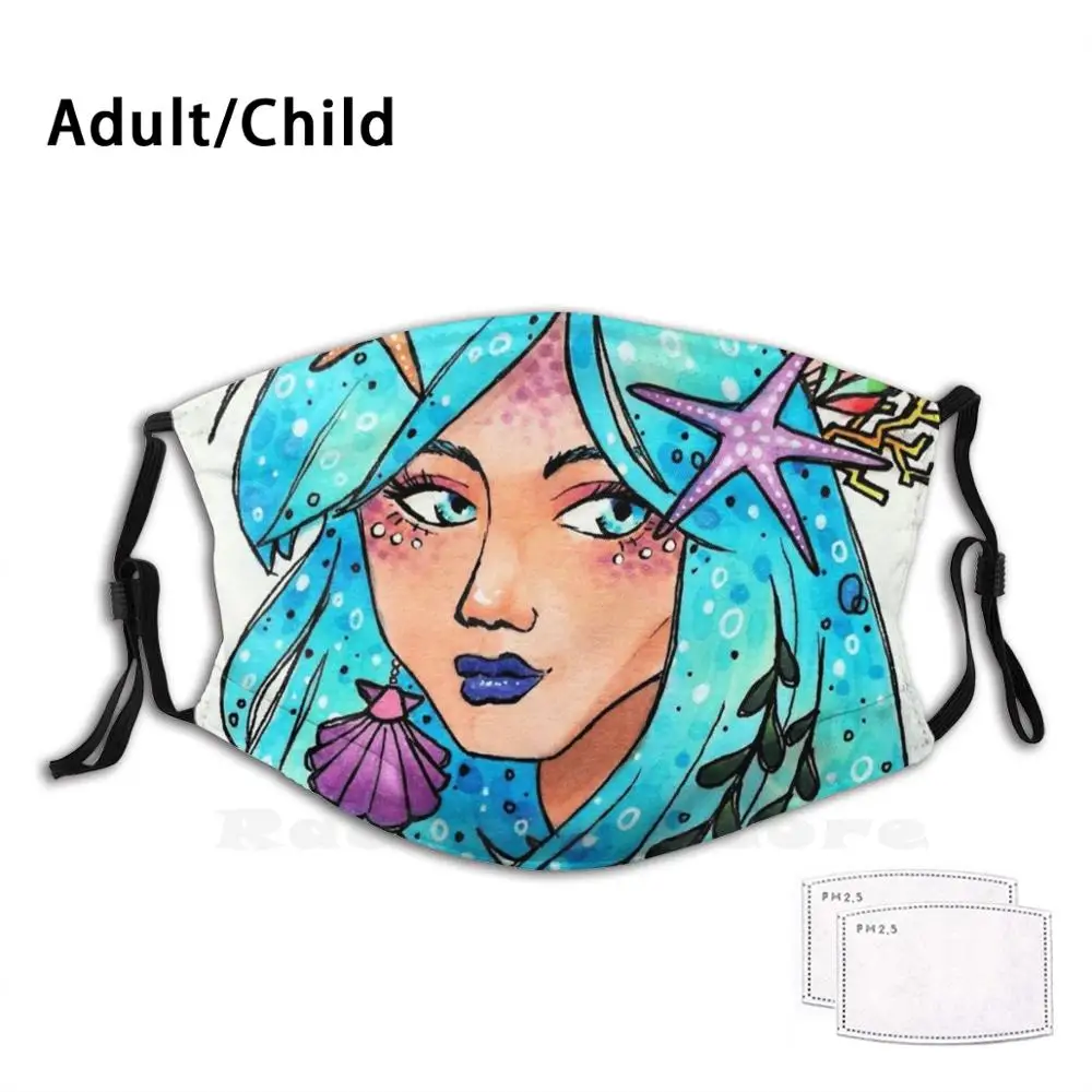 

Ocean Vibes Adult Kids Anti Dust Filter Diy Mask Water Ocean Sea Mermaid Girls Portrait Marker Copic Copicmarker Cute Oceanic