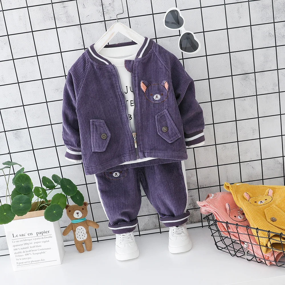 Baby boys clothing sets spring autumn toddler casual cotton coat+tops+pants 3pcs tracksuits for bebe girls infant sports suits |