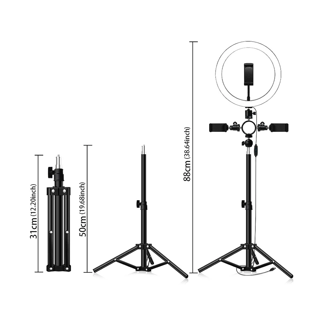 Светодиодный светильник кольцо 26 см 12 Вт для фотостудии с регулируемой яркостью