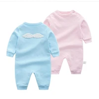 baby rompers bluepink onesie for newborns long sleeve springfall clothes girlboy angel wings jumper infant babies jumpsuits