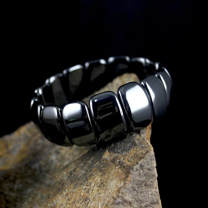Классический ювелирный браслет в стиле ретро для мужчин черный виде радуги