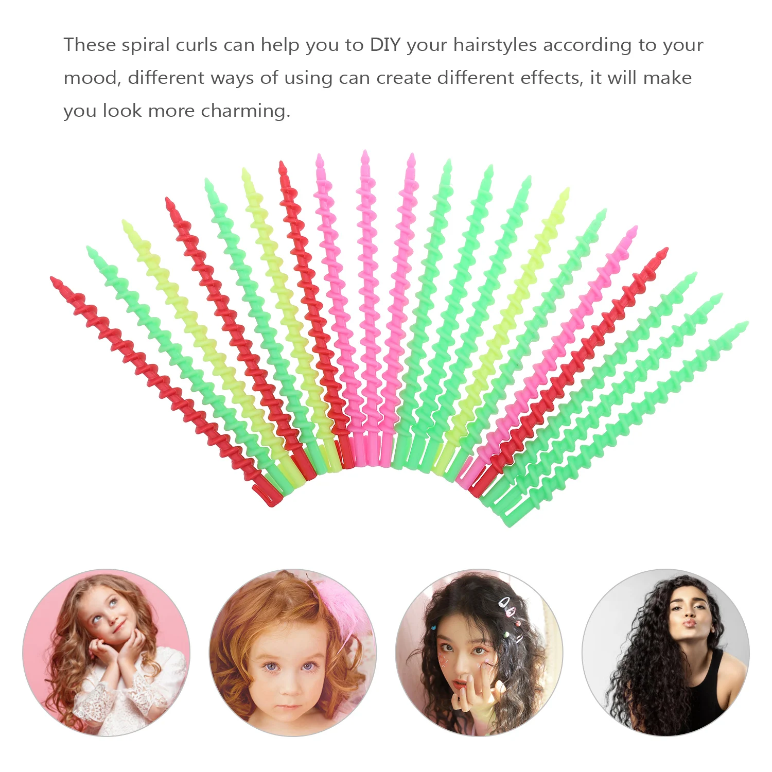 20 шт. волшебные бигуди ролики спиральный стержень пластиковый парикмахерский