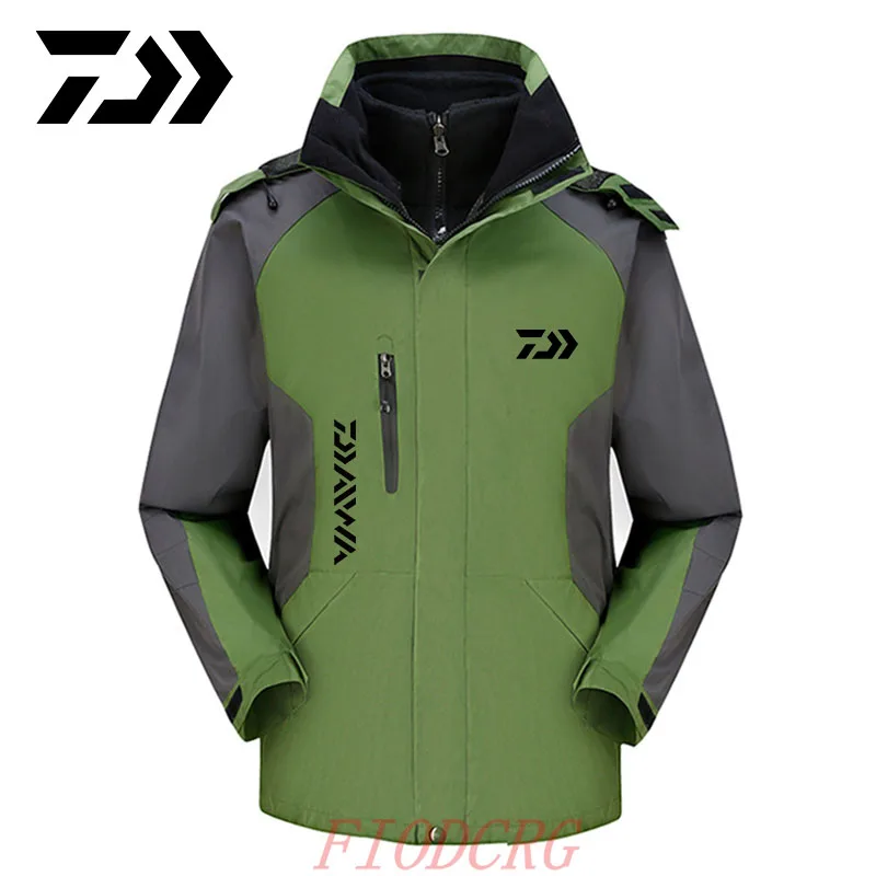 

Daiwa Winter 2in1 XS-3XL Outdoor Fishing Jackets Waterproof Trekking Ski Fish Fleece Hood Euro Oversize Coat Fishing Clothes