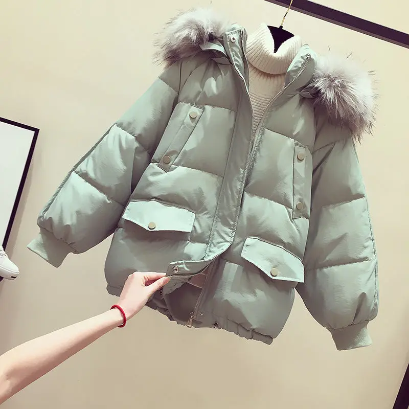 2022 Winter Jacket Woman Parkas Thicken Warm Coats Jackets Female Solid Color Parka Coats Ladies Fashion New Streetwear H709