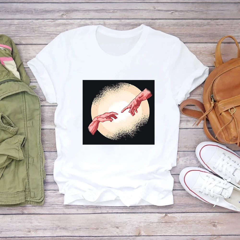 

Michelangelo Oil Painting Vintage Tee Juniors Tops Junior Ulzzang Tumblr Femme Want Kpop Ltalian Art is Life