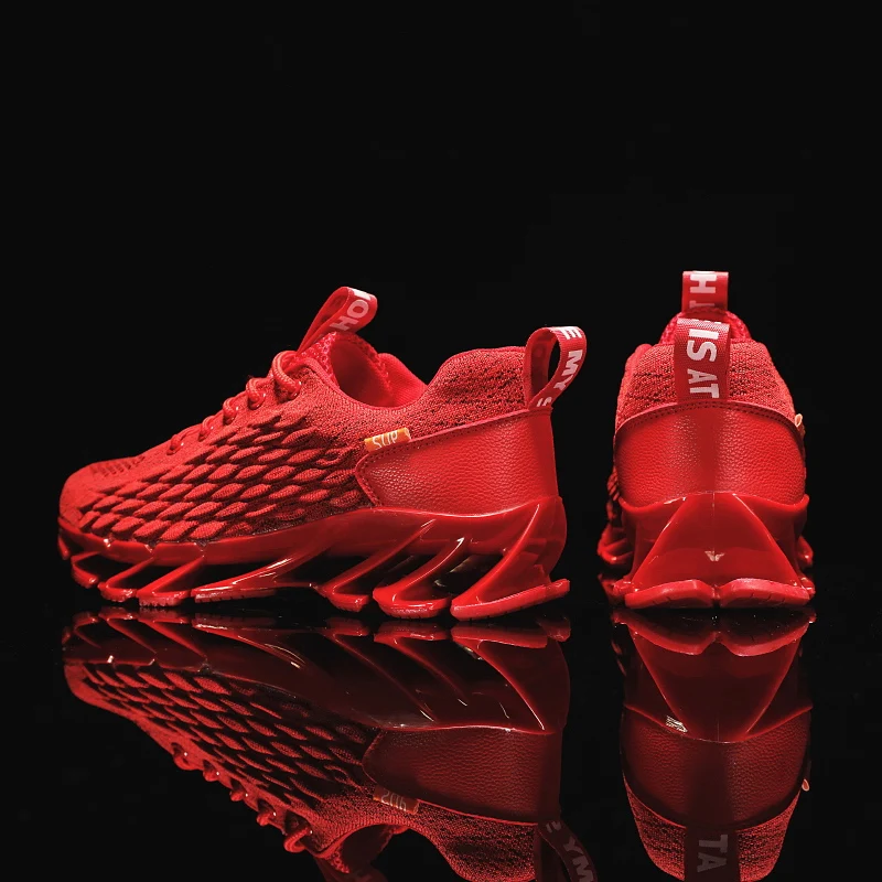 Дышащая амортизирующая уличная Мужская Спортивная обувь красная модная