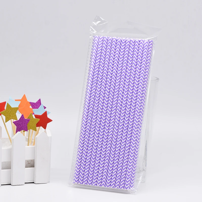 25 шт креативные волнистые бумажные питьевые соломинки для детского дня рождения