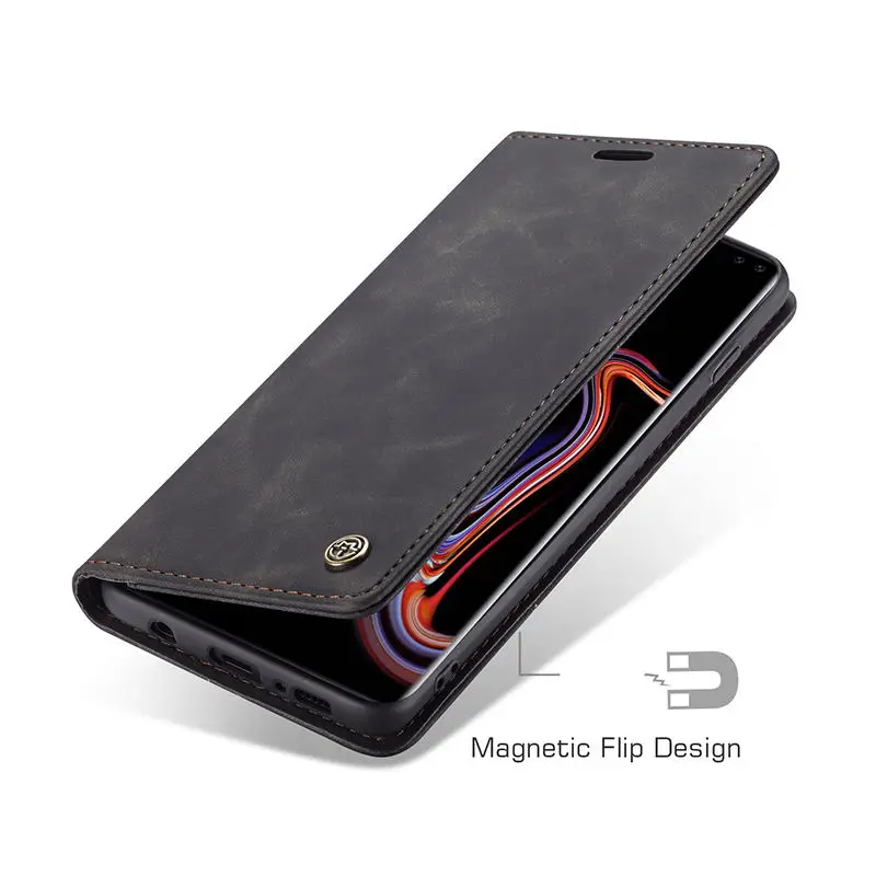 Матовый кожаный чехол для Samsung galaxy S7 Edge откидной Чехол-книжка телефона S8 S9 S10 Plus S10E