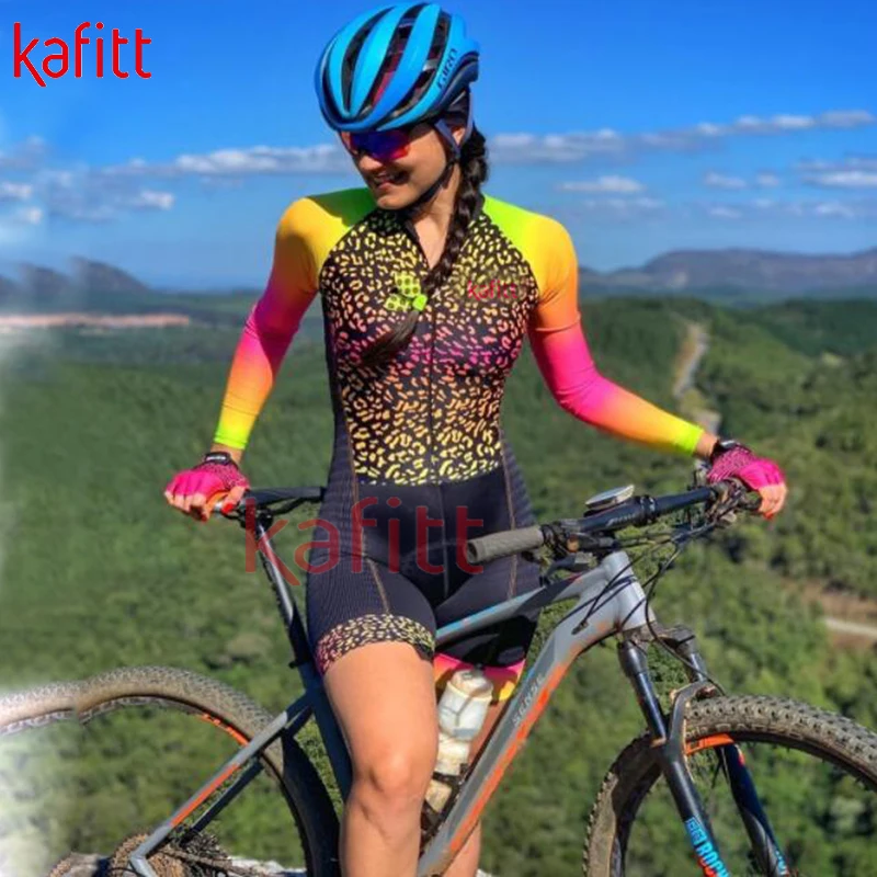 Женский спортивный костюм Calfette с длинным рукавом черный для велоспорта | Спорт и