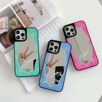 luxury ins wave makeup mirror phone case for coque iphone 13 12 11 pro xs max xr 7 8 plus x 13promax cover christmas gift