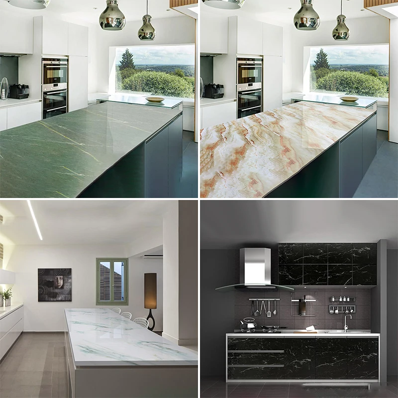 

Kitchen Marble Vinyl Wallpaper Decorative Film Self Adhesive PVC Wall Stickers Waterproof Contact Paper for Cupboard Countertops