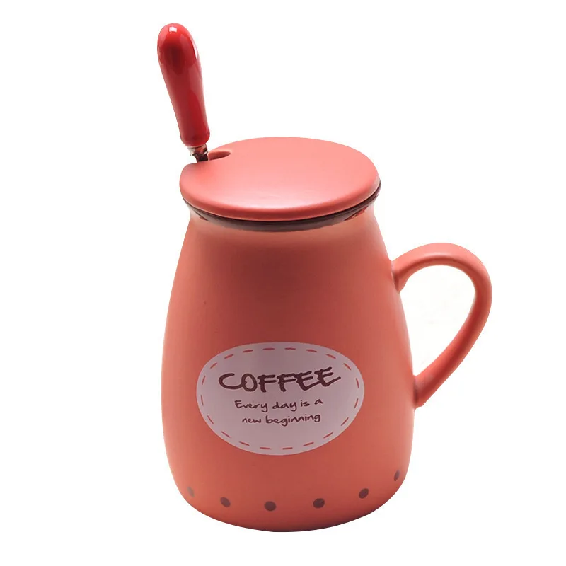 Красочные Чай Кофе Керамика кружки с крышкой чайная и кофейная ложка фарфоровых