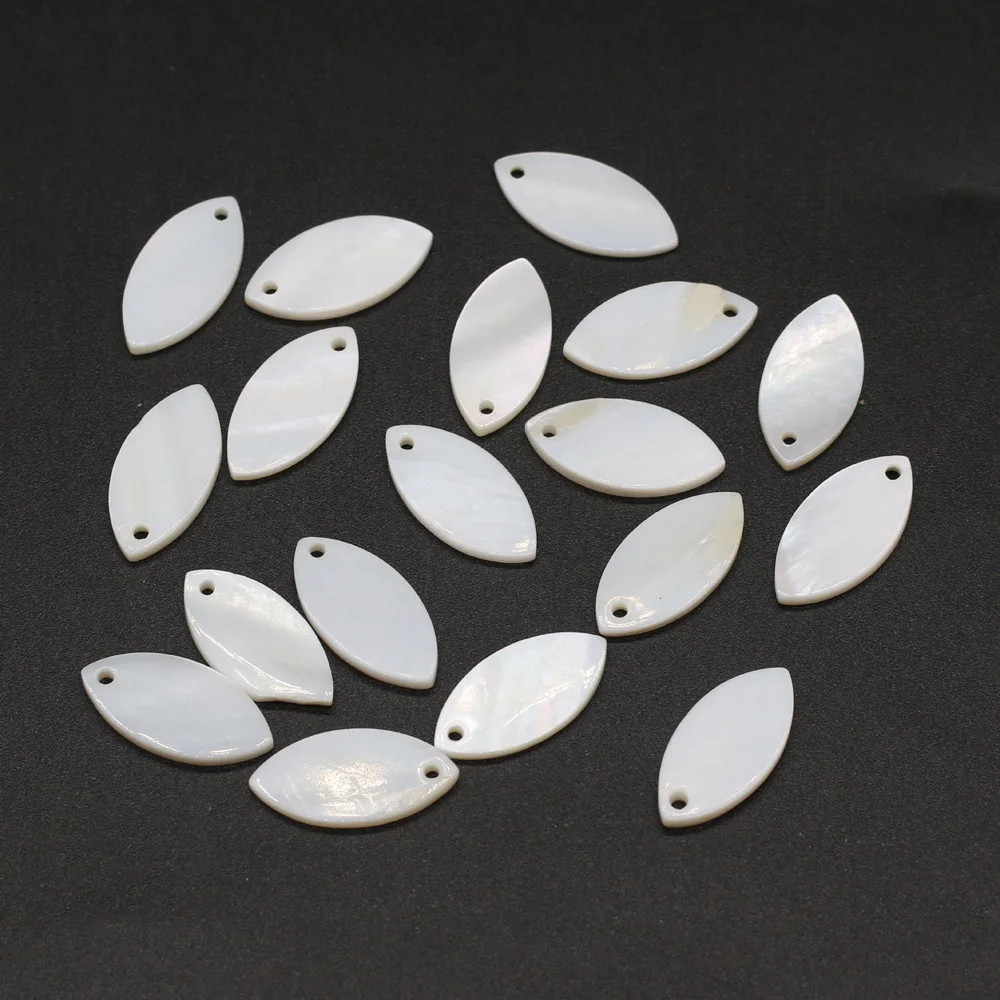 

10PCS 2021Natural Freshwater Horse Eye Shape White Shell Pendant Beads Making DIY Necklace Bracelet Earring Jewelry Accessories