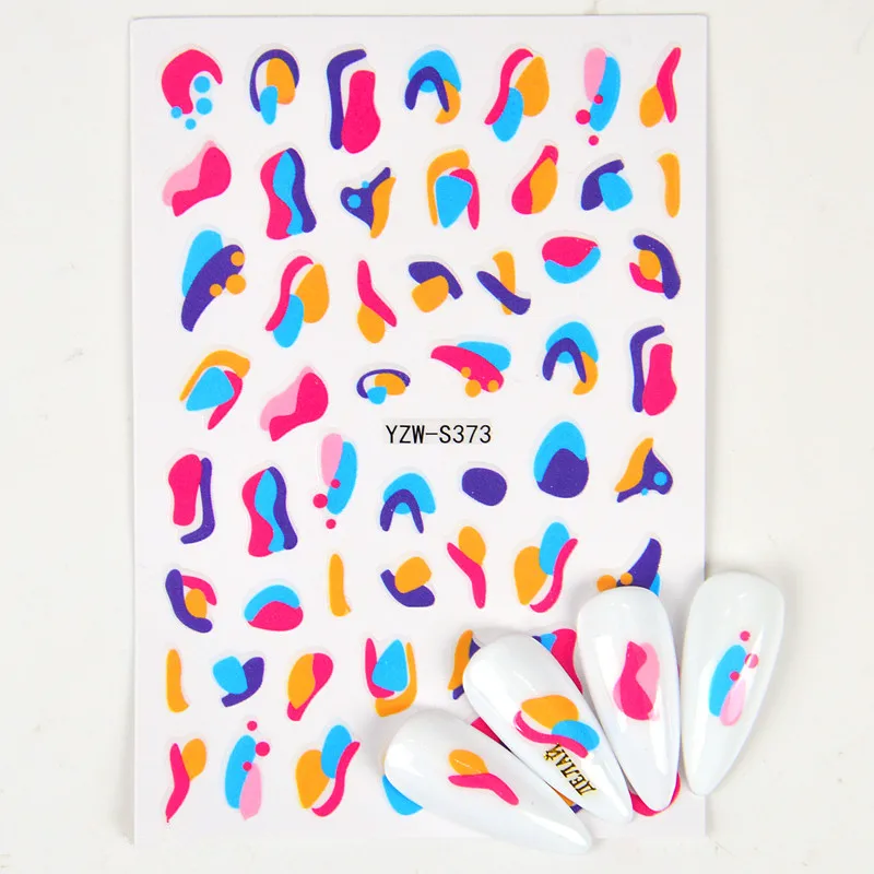3d-графические волнистые французские наклейки для ногтей абстрактные линии