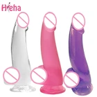 Hieha большой реалистичный фаллоимитатор Эротическое желе искусственное всасывание пениса чашка анальный фаллоимитатор Стимуляция клитора Секс-игрушки для женщин лесбиянок