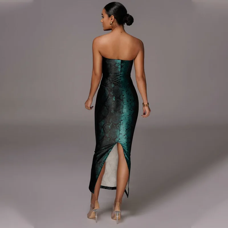 

SSEURAT Sleeveless Slash Neck Asymmetric Slit Dress Summer Sexy Women Fashion Streetwear Club Clothing
