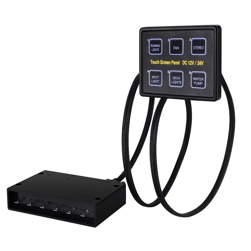 2020 new sale 2V/24V 6 Gang LED Switch Panel Slim Touch Control Box for Car Marine Boat | Автомобили и мотоциклы