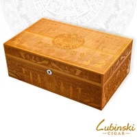 lubinski cedar wood ancient egypt 75 cigars cigar humidor case cigarette storage holder box whygrometer humidifier for cohiba