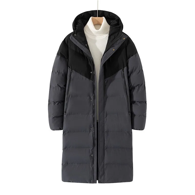 

Winter Parkas Men Stand Collar Cold Jacket Knee Length Outerwear Warm Hooded Overcoat Streetwear Casual Thick Long Jackets Male