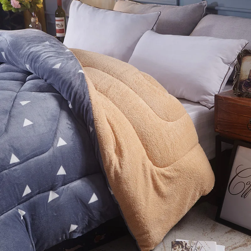 Толстый зимний пододеяльник имитация шерсти матрас теплое одеяло блистерный |