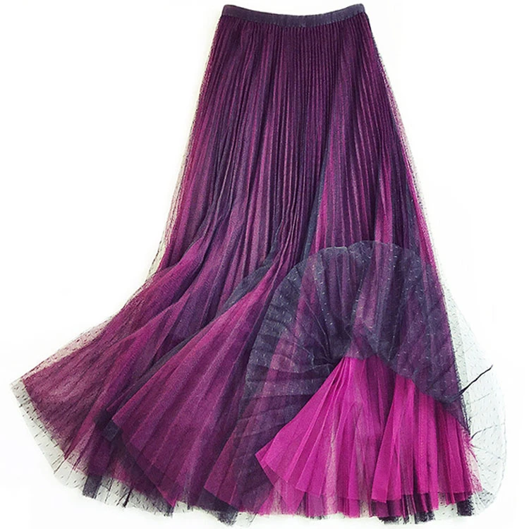 Женская плиссированная юбка трендовая до щиколотки в Корейском стиле 4 цвета