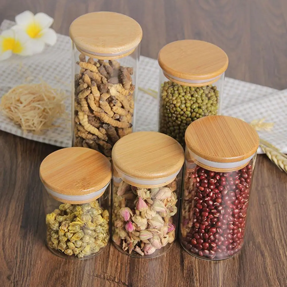 Kitchen Storage Box Sealing Food Preservation Plastic Fresh Pot Container 4 Size Candy Glass Jars Tea | Дом и сад