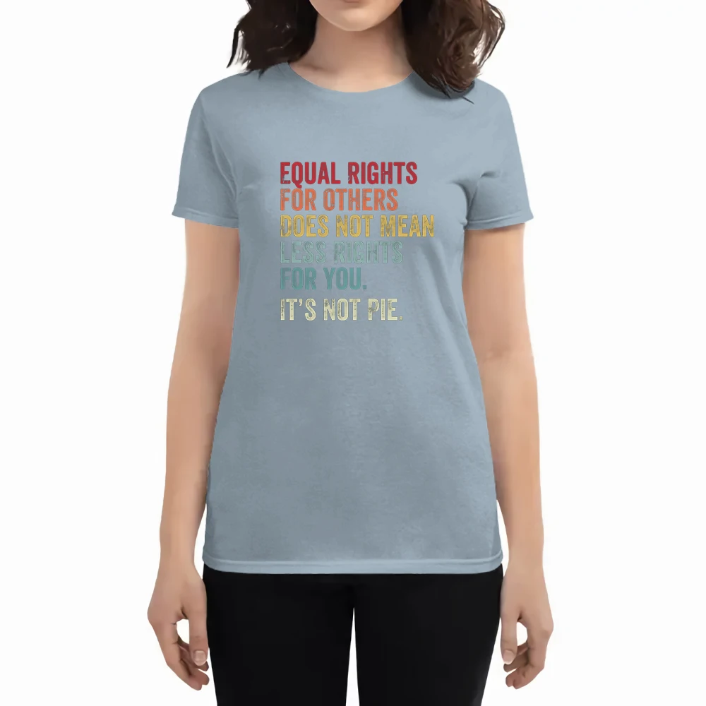 

Женские футболки с принтом «равные права», «другое не означает меньше», «оно не пирог», летний топ, повседневные Модные женские футболки с а...