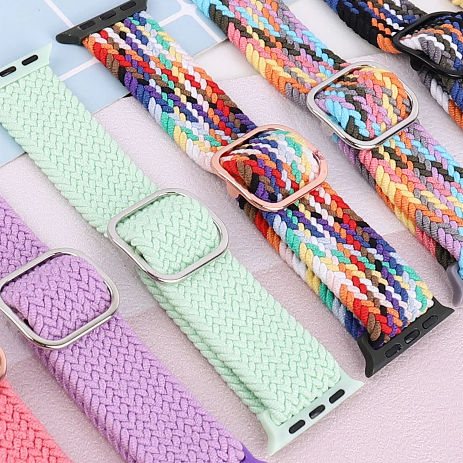 Pride Braided Solo Loop Band For Apple Watch Se Strap 44mm 40mm Elastic Wristband Bracelets on Smartwatch Series 65432 42mm 38mm