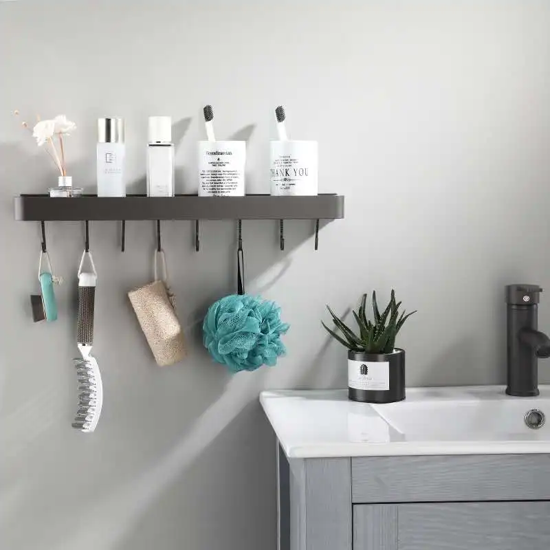 Полка для ванной комнаты полка душа с полотенцем серая угловая 30 60 см настенный