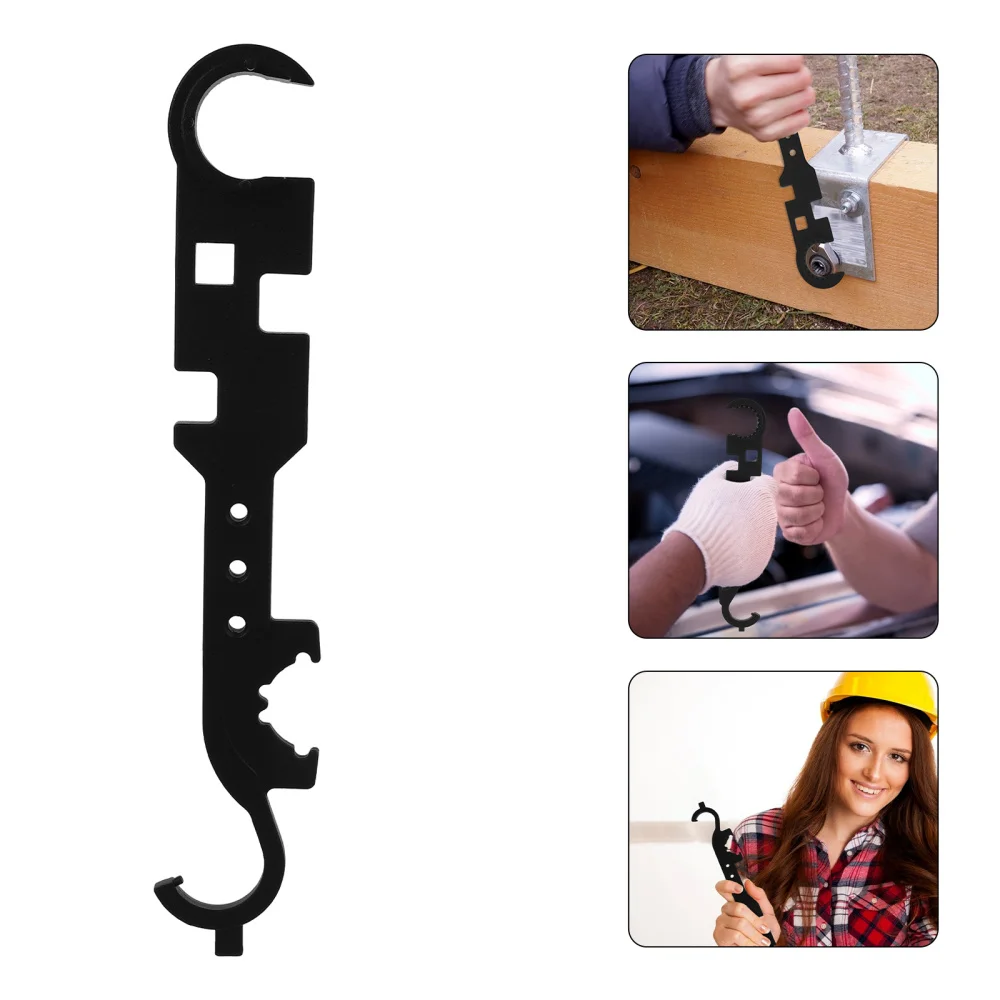 

1Pc Multi-function Steel Wrench Steel Spanner Field Operation Tool (Black)
