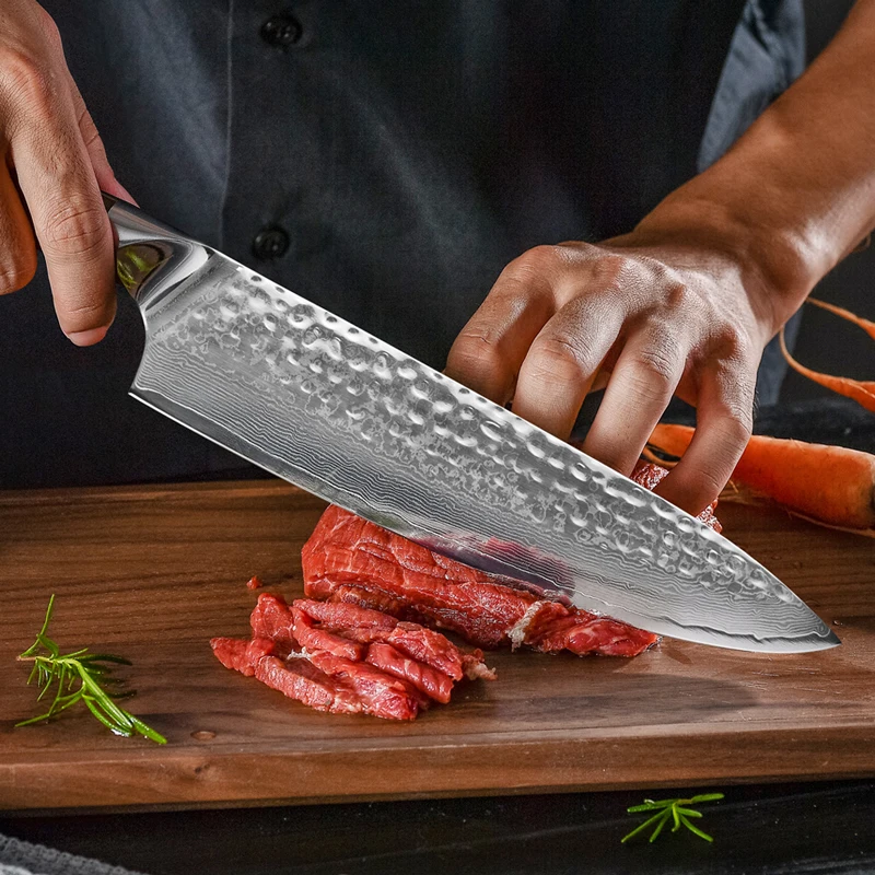 

8 Inch Chef Knife 5CR15MOV Wood Handle Stainless Steel Slicing Cleaver Gift knife Sharp Cook Damascus Kitchen Knives