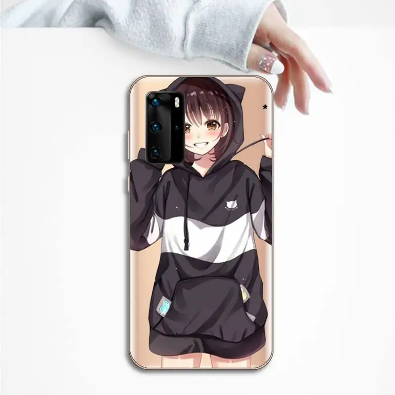 

Cartoon Girl Anime Menhera Chan Phone Case Transparent for huawei honor P 40 30 20 lite Pro 10 i 8 9 x p smart 2019