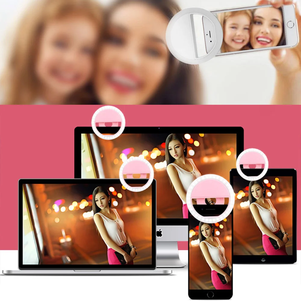 

Portable Selfie Cute LED Camera Ring Flash Fill Light For Mobile Phone