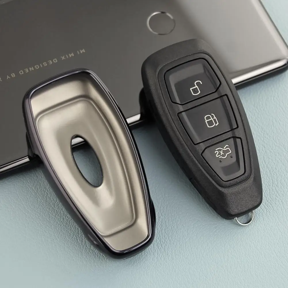 

Car Key Shell Remote Control Bag Protective Cover With Key Chain For Ford Focus/Escape/Kuga/Ecosport/Fiesta 2012-2019